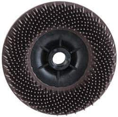 3M - 4-1/2" 36 Grit Ceramic Straight Disc Brush - Very Coarse Grade, Threaded Hole Connector, 3/4" Trim Length, 5/8-11 Threaded Arbor Hole - Industrial Tool & Supply