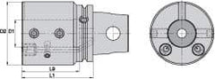 Kennametal - 1-1/2" Bore Diam, 3.15" Body Diam x 4.134" Body Length, Boring Bar Holder & Adapter - 3" Bore Depth, Internal & External Coolant - Exact Industrial Supply