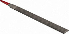 Simonds File - 6" Long, Second Cut, Half Round American-Pattern File - Double Cut, Tang - Industrial Tool & Supply