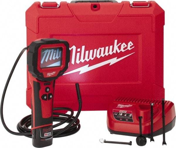 Milwaukee Tool - 0.3543 Inch Wide Camera Head, 9 Ft. Probe, 1x Magnification Rotating Inspection Camera - 0.3543 Inch Probe Diameter, 2.7 Inch LCD Display, 320 x 240 Resolution - Industrial Tool & Supply