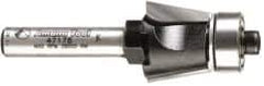 Amana Tool - 5/8" Cut Diam, 1/2" Length of Cut, 2 Flute Bevel Trim Edge Profile Router Bit - Carbide-Tipped, 1/4" Shank Diam, 2" OAL, Uncoated - Industrial Tool & Supply