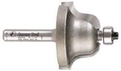 Amana Tool - 1-3/8" Cut Diam, 13/16" Length of Cut, 2 Flute Profiling Edge Profile Router Bit - Carbide-Tipped, 1/4" Shank Diam, 2-1/4" OAL, Uncoated - Industrial Tool & Supply
