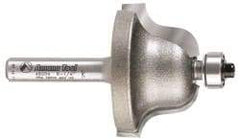 Amana Tool - 1-3/8" Cut Diam, 13/16" Length of Cut, 2 Flute Profiling Edge Profile Router Bit - Carbide-Tipped, 1/4" Shank Diam, 2-1/4" OAL, Uncoated - Industrial Tool & Supply