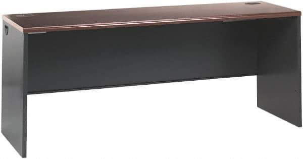 Hon - Steel-Reinforced High-Pressure Laminate Desk Shell - 72" Wide x 24" Deep x 29" High, Mahogany/Charcoal - Industrial Tool & Supply