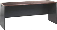 Hon - Steel-Reinforced High-Pressure Laminate Desk Shell - 72" Wide x 24" Deep x 29" High, Mahogany/Charcoal - Industrial Tool & Supply