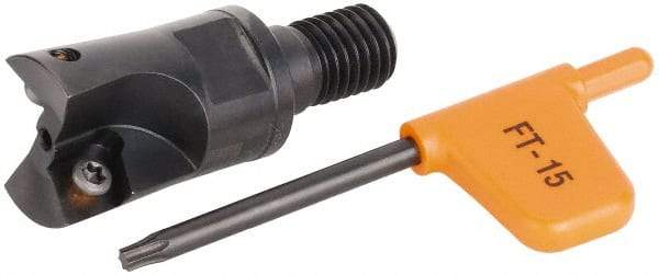 Kennametal - 12mm Cut Diam, 2.5mm Max Depth of Cut, 20mm OAL, Indexable Square Shoulder Helical End Mill - XD.. 0401.. Inserts, M6 Modular Connection, Series KMM - Industrial Tool & Supply