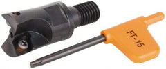 Kennametal - 12mm Cut Diam, 2.5mm Max Depth of Cut, 20mm OAL, Indexable Square Shoulder Helical End Mill - XD.. 0401.. Inserts, M6 Modular Connection, Series KMM - Industrial Tool & Supply