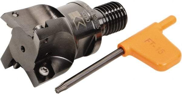 Kennametal - 1.6535" Cut Diam, 8mm Max Depth of Cut, 2.6575" OAL, Indexable Square Shoulder Helical End Mill - XD.. 10T3.. Inserts, M16 Modular Connection, Series KMM - Industrial Tool & Supply