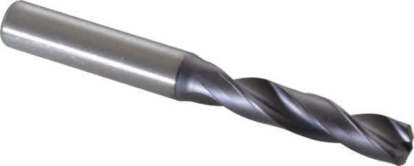 Kennametal - 8.60044mm 140° Spiral Flute Solid Carbide Screw Machine Drill Bit - Right Hand Cut, 47mm Flute Length, 89mm OAL, Standard Point, Straight Shank - Industrial Tool & Supply