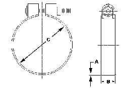 Made in USA - 4.42" ID, Steel Zinc Plated BCE Band Style Clamp - 0.12" Thick, 4-1/4" Hose - Industrial Tool & Supply