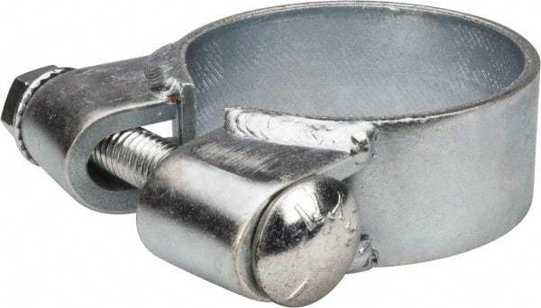Made in USA - 2.42" ID, Steel Zinc Plated BCE Band Style Clamp - 0.12" Thick, 2-1/4" Hose - Industrial Tool & Supply