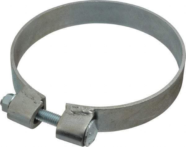 Made in USA - 5.67" ID, Steel Zinc Plated BCE Band Style Clamp - 0.12" Thick, 5-1/2" Hose - Industrial Tool & Supply