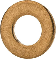 Value Collection - #6 Screw, Brass Standard Flat Washer - 0.147" ID x 0.312" OD, 0.025" Thick, Plain Finish - Industrial Tool & Supply