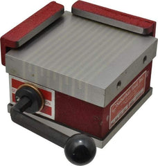 Suburban Tool - Fine Pole Square Permanent Magnetic Block Chuck - 4" Long x 4" Wide x 2-5/8" High, Ceramic - Industrial Tool & Supply