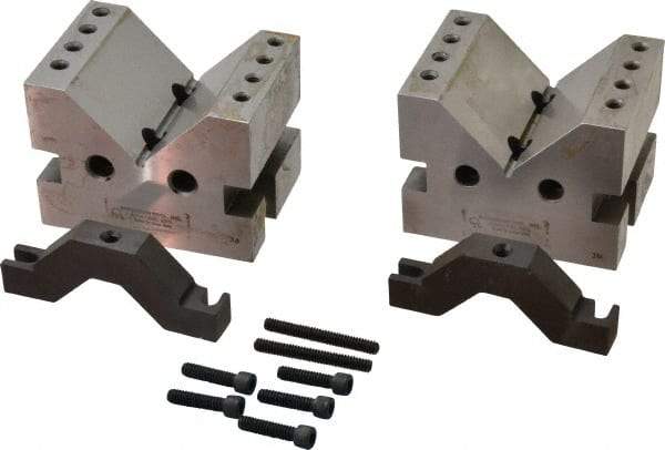 Suburban Tool - 2-7/8" Max Capacity, 90° Angle, Hardened Steel V-Block - 4" Long x 3" Wide x 3" High, Sold as Matched Pair - Industrial Tool & Supply