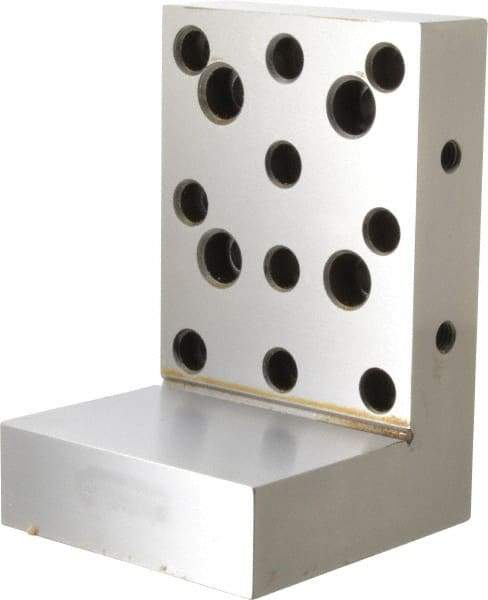 Suburban Tool - 4" Wide x 6" Deep x 4" High Steel Precision-Ground Angle Plate - Standard Plate, Machined Holes on Surface, Open End, 1-1/4" Thick, Single Plate - Industrial Tool & Supply