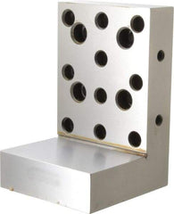 Suburban Tool - 4" Wide x 6" Deep x 4" High Steel Precision-Ground Angle Plate - Standard Plate, Machined Holes on Surface, Open End, 1-1/4" Thick, Single Plate - Industrial Tool & Supply