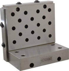 Suburban Tool - 6" Wide x 6" Deep x 4" High Steel Precision-Ground Angle Plate - Standard Plate, Machined Holes on Surface, Open End, 1-1/4" Thick, Single Plate - Industrial Tool & Supply