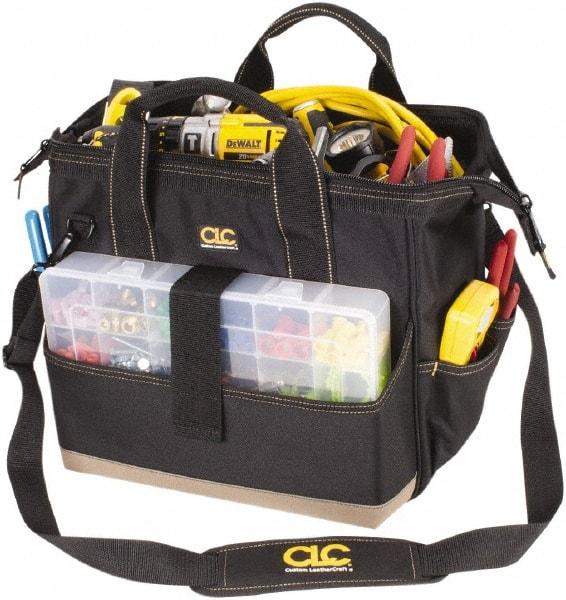 CLC - 23 Pocket Black & Khaki Polyester Tool Bag - 16" Wide x 9" Deep x 11" High - Industrial Tool & Supply