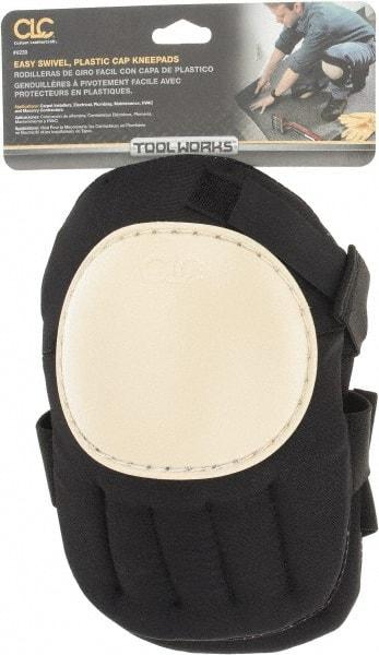 CLC - Size Universal, Hook & Loop Straps, Hard Protective Cap, Knee Pad - Foam Padding, Black, 2 Straps, Hard Plastic Cover - Industrial Tool & Supply