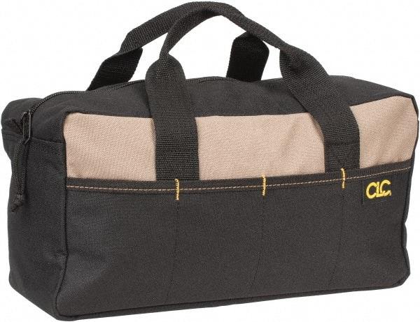 CLC - 8 Pocket Black & Khaki Polyester Tool Bag - 14" Wide x 5-1/2" Deep x 6" High - Industrial Tool & Supply