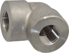 Value Collection - 1/2" Grade 304/304L Stainless Steel Pipe 90° Elbow - FNPT x FNPT End Connections, 3,000 psi - Industrial Tool & Supply