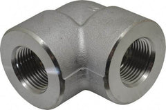 Merit Brass - 3/4" Grade 304/304L Stainless Steel Pipe 90° Elbow - FNPT x FNPT End Connections, 3,000 psi - Industrial Tool & Supply