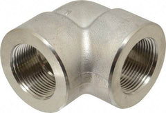 Value Collection - 1-1/4" Grade 304/304L Stainless Steel Pipe 90° Elbow - FNPT x FNPT End Connections, 3,000 psi - Industrial Tool & Supply