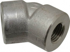 Merit Brass - 1/4" Grade 304/304L Stainless Steel Pipe 45° Elbow - FNPT x FNPT End Connections, 3,000 psi - Industrial Tool & Supply
