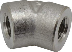 Merit Brass - 1/2" Grade 304/304L Stainless Steel Pipe 45° Elbow - FNPT x FNPT End Connections, 3,000 psi - Industrial Tool & Supply