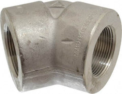 Merit Brass - 1-1/2" Grade 304/304L Stainless Steel Pipe 45° Elbow - FNPT x FNPT End Connections, 3,000 psi - Industrial Tool & Supply