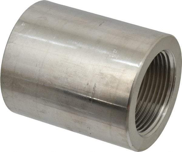 Merit Brass - 1-1/4" Grade 304/304L Stainless Steel Pipe Coupling - FNPT x FNPT End Connections, 3,000 psi - Industrial Tool & Supply