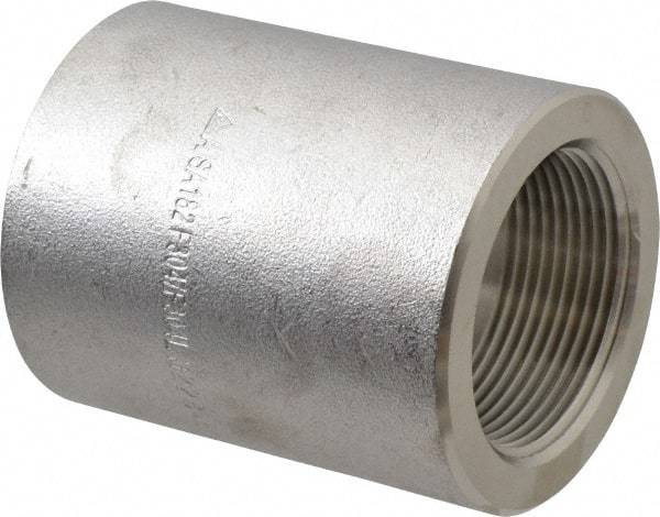 Merit Brass - 1-1/2" Grade 304/304L Stainless Steel Pipe Coupling - FNPT x FNPT End Connections, 3,000 psi - Industrial Tool & Supply