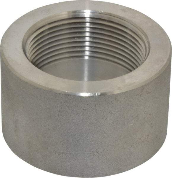Merit Brass - 1-1/2" Grade 304/304L Stainless Steel Pipe Half Coupling - FNPT End Connections, 3,000 psi - Industrial Tool & Supply