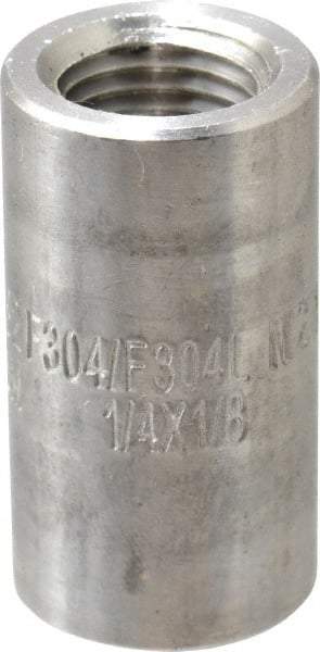 Merit Brass - 1/4 x 1/8" Grade 304/304L Stainless Steel Pipe Reducer Coupling - FNPT x FNPT End Connections, 3,000 psi - Industrial Tool & Supply