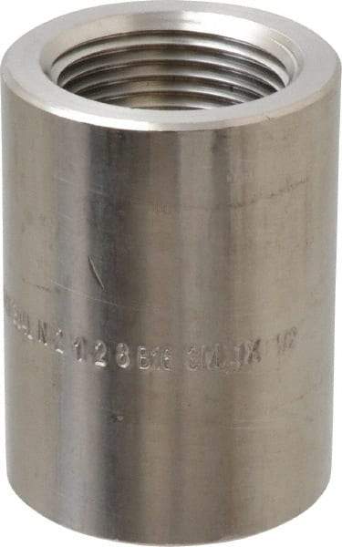 Merit Brass - 1 x 1/2" Grade 304/304L Stainless Steel Pipe Reducer Coupling - FNPT x FNPT End Connections, 3,000 psi - Industrial Tool & Supply