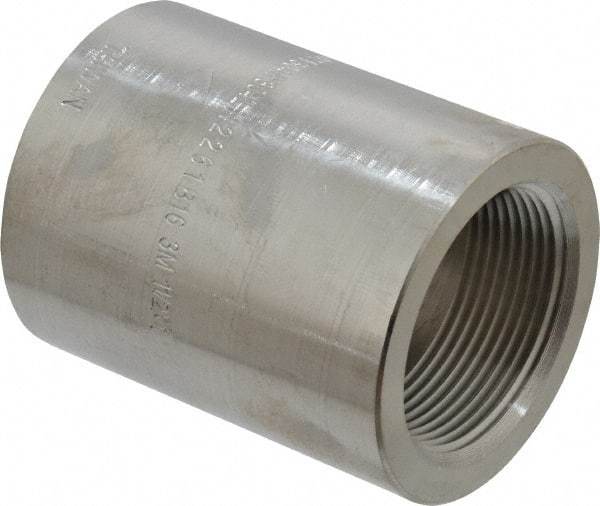 Merit Brass - 1-1/2 x 1" Grade 304/304L Stainless Steel Pipe Reducer Coupling - FNPT x FNPT End Connections, 3,000 psi - Industrial Tool & Supply