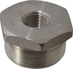 Merit Brass - 2 x 3/4" Grade 304/304L Stainless Steel Pipe Hex Bushing - MNPT x FNPT End Connections, 3,000 psi - Industrial Tool & Supply