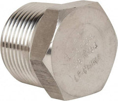 Value Collection - 1" Grade 304/304L Stainless Steel Pipe Hex Head Plug - MNPT End Connections, 3,000 psi - Industrial Tool & Supply