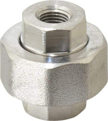 Value Collection - 1/4" Grade 304/304L Stainless Steel Pipe Union - FNPT x FNPT End Connections, 3,000 psi - Industrial Tool & Supply