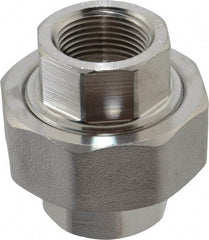 Merit Brass - 3/4" Grade 304/304L Stainless Steel Pipe Union - FNPT x FNPT End Connections, 3,000 psi - Industrial Tool & Supply