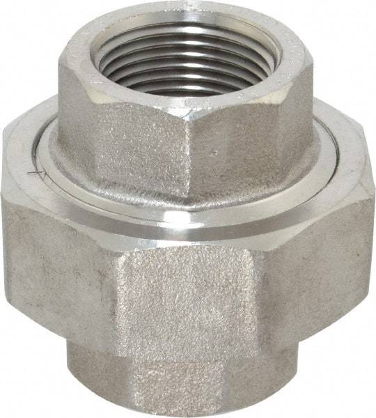 Value Collection - 1" Grade 304/304L Stainless Steel Pipe Union - FNPT x FNPT End Connections, 3,000 psi - Industrial Tool & Supply