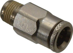 Norgren - 8mm Outside Diam, 1/8 BSPT, Nickel Plated Brass Push-to-Connect Tube Male Connector - 260 Max psi, Tube to Male BSPT Connection, Nitrile O-Ring - Industrial Tool & Supply