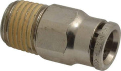 Norgren - 8mm Outside Diam, 1/4 BSPT, Nickel Plated Brass Push-to-Connect Tube Male Connector - 260 Max psi, Tube to Male BSPT Connection, Nitrile O-Ring - Industrial Tool & Supply