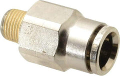 Norgren - 10mm Outside Diam, 1/8 BSPT, Nickel Plated Brass Push-to-Connect Tube Male Connector - 260 Max psi, Tube to Male BSPT Connection, Nitrile O-Ring - Industrial Tool & Supply
