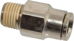 Norgren - 10mm Outside Diam, 1/4 BSPT, Nickel Plated Brass Push-to-Connect Tube Male Connector - 260 Max psi, Tube to Male BSPT Connection, Nitrile O-Ring - Industrial Tool & Supply