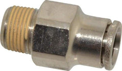 Norgren - 12mm Outside Diam, 3/8 BSPT, Nickel Plated Brass Push-to-Connect Tube Male Connector - 260 Max psi, Tube to Male BSPT Connection, Nitrile O-Ring - Industrial Tool & Supply