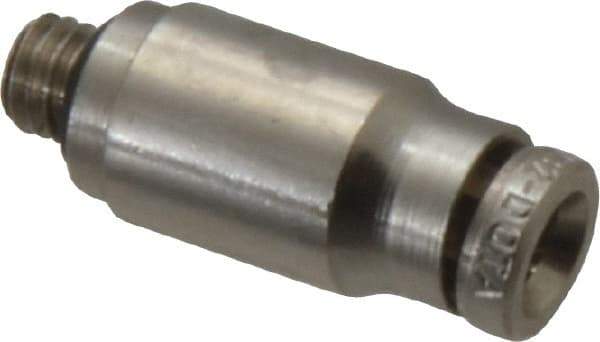 Norgren - 4mm Outside Diam, 10-32 UNF, Nickel Plated Brass Push-to-Connect Tube Male Connector - 260 Max psi, Tube to Male UNF Connection, Nitrile O-Ring - Industrial Tool & Supply