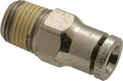 Norgren - 5mm Outside Diam, 1/8 NPTF, Nickel Plated Brass Push-to-Connect Tube Male Connector - 260 Max psi, Tube to Male NPT Connection, Nitrile O-Ring - Industrial Tool & Supply