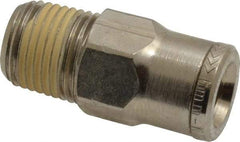 Norgren - 6mm Outside Diam, 1/8 NPTF, Nickel Plated Brass Push-to-Connect Tube Male Connector - 260 Max psi, Tube to Male NPT Connection, Nitrile O-Ring - Industrial Tool & Supply